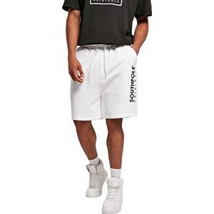 Southpole Heren Basic Sweat Shorts, Wit, XL