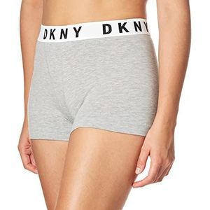 DKNY Dames Cozy Boyfriend Boxer Brief, Heather Grijs/Wit/Zwart, XL
