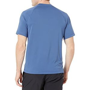 Amazon Essentials Men's Sneldrogend zwemshirt met korte mouwen (UPF 50), Blauw, XL