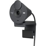 Logitech - Brio 300 USB-C webcam 1920 x 1080p met privacysluiter, automatische lichtcorrectie - grafiet (vernieuwd)