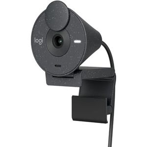 Logitech - Brio 300 USB-C webcam 1920 x 1080p met privacysluiter, automatische lichtcorrectie - grafiet (vernieuwd)