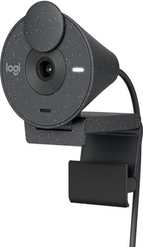 Logitech - Brio 300 USB-C webcam 1920 x 1080p met privacysluiter, automatische lichtcorrectie - grafiet (vernieuwd)