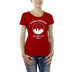 Touchlines Dames Team Arrow T-shirt, rood (Red 08), XS