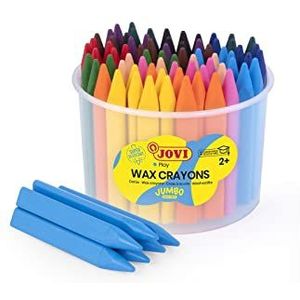 Jovi - Jumbo Easy Grip Crayons, Pot met 72 driehoekige kleurpotloden, Diverse kleuren, Super resistent en hoge prestaties, Glutenvrij (973/72)