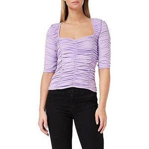 NA-KD Gathered Jersey top voor dames, paars, M