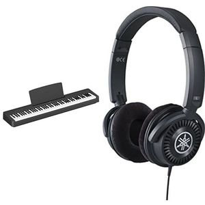 Yamaha P-225 digitale piano met 88 gegradeerde compacte Hammertoetsen, gebundeld met HPH-150-hoofdtelefoon