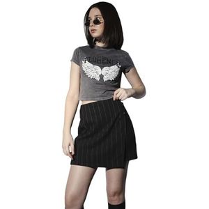 ONLY - ONLGLOSS-Marley Life - Rok - Donkergrijs Gemêleerd - Hoge Taille