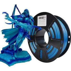 Stronghero3D PLA 3D-printer filament, zijde groen en melkwegblauw, 1,75 mm, nauwkeurigheid +/- 0,05 mm, nettogewicht 1 kg, voor Ender3, Cr10, Sovol