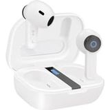 TOOQ TQBWH-0031W Bender Draadloze Bluetooth-hoofdtelefoon met microfoon met oplaadhoes, draadloze hoofdtelefoon voor iPhone/iOS/Android, wit