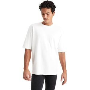 DeFacto Heren T-shirt, ecru, XL