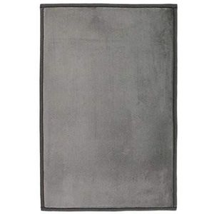 Monbeautapis Vloerkleed, grijs, extra zacht, antislip, flanel, polyester, grijs, 90x60 cm