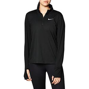 Nike Dames W Nk Element Top Hz T-shirt met lange mouwen, zwart/(reflecterend zilver), M