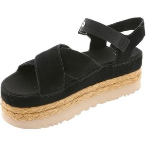 UGG Dames Aubrey enkelglijbaan sandaal zwart, 5 UK, Zwart, 38 EU