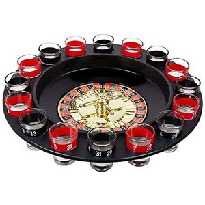Boland 30850 - drinkspel roulette casino, diameter 30 cm, 16 borrelglazen en 2 ballen, party, plezier, drinken, verjaardag