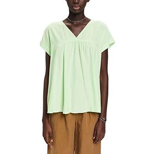 ESPRIT Blouse met korte mouwen en, Citrus Green, XXL