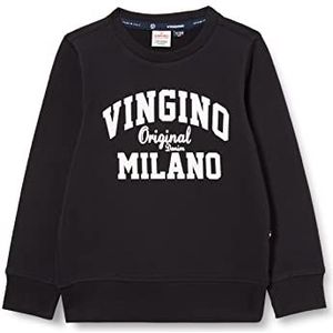 Vingino Jongens Crewneck Classic Logo Sweater, zwart (deep black), 10 Jaar