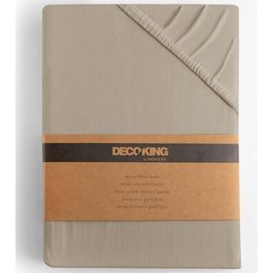 DecoKing - Hoeslaken - Cappuccino - 160x200 cm - 100% Gekamd Katoen Jersey