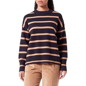 Gerry Weber Dames 871044-35708 Trui, Blauw/Bruin Ringel, 36