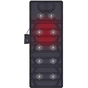 Snailax Gechenk 391S-DE Massagemat met warmte, 10 motoren, trillingsmassagekussen met 2 verwarmingskussen, elektrisch massageapparaat voor het hele lichaam