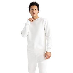 DeFacto Sweatshirt voor heren, ecru, S