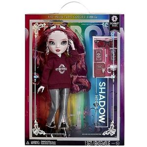 Rainbow High Shadow High Serie 3 - Scarlett - Maroon modepop - Modieuze Outfit en 10+ Kleurrijke Speelaccessoires - Geweldig voor Kinderen van 4-12 jaar en Verzamelaars