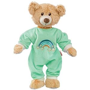Heless 85 - Knuffel Teddy Dreamy met mintkleurige zachte velours romper, ca. 32 cm hoge teddybeer om aan en uit te kleden, om van te houden en als speelkameraadje
