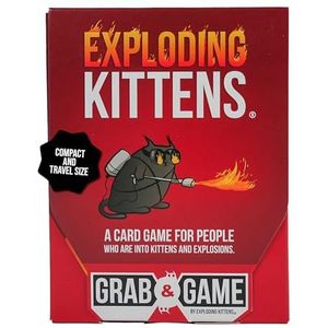 Exploding Kittens Grab & Game - Card Game for Families - Fast-Paced, Easy-to-Learn Game with Hilarious Original Artwork by The Oatmeal Creator, Ages 7+ (2-4 Players, 42 Cards)