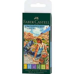 Faber-Castell 167178 - inktpen Pitt Artist Pen, Summer Vibes, B, 6-delig etui