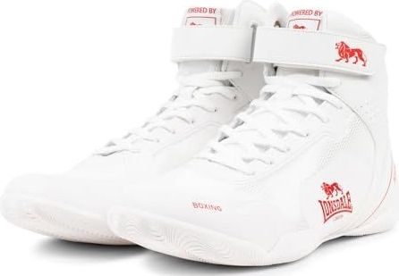 Lonsdale Unisex RUFFORD boksschoenen, wit rood, 45 EU, wit, rood, 45 EU