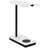 EGLO LED tafellamp Arenaza, 1-lichts bureaulamp met touch-control, QI oplader, dimbaar nachtlampje van metaal in zwart en wit, tafel lamp voor kantoor, warm wit