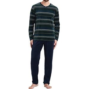 Schiesser Herenpyjama, lange tweedelige pyjama-set, Groen-volgens, 60 grote maten