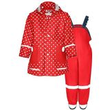 Playshoes - Tweedelig Regenpak - Rood - Waterdicht - Stippen - 80
