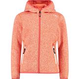 CMP - Knit-Tech kinderjas met vaste capuchon, Campari-Bianco, 104