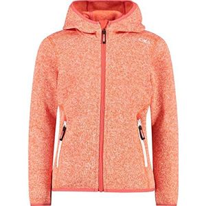 CMP - Knit-Tech kinderjas met vaste capuchon, Campari-Bianco, 104