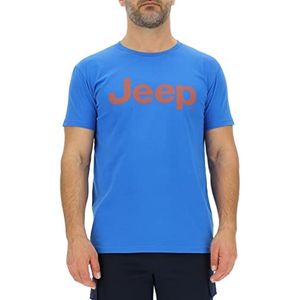 JEEP O102728-Q024 J T-shirt met grote opdruk J23S Heren Pacific Blue/Red Och XXL, Pacific Blue/Red Och, XXL