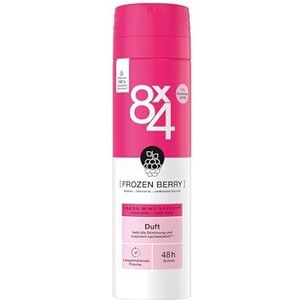 8X4 Frozen Berry Deospray, deodorant met fruitige bloemengeur, verfrissende deodorant zonder aluminium (ACH) met 48 uur bescherming voor elk huidtype (150 ml)