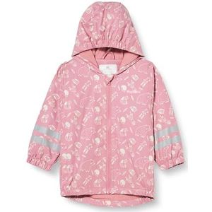 Playshoes Unisex kinderen fleece voering regenjas, roze allover, 128, Roze Allover, 128 cm