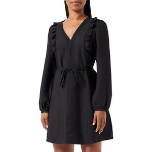 VERO MODA Vmpura Ls Short Dress WVN Mini-jurk voor dames, zwart, XS