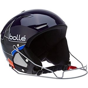 bollé Backline Visor Soft Skihelm, uniseks, volwassenen, glanzend blauw/oranje ster, 59-61 cm