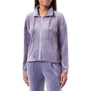 Triumph Dames Cozy Comfort Velour Zip Jacket Pajama Top, slate, 44