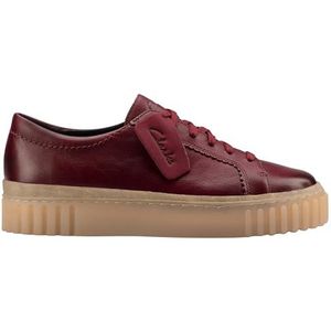 Clarks Premium Dames Mayhill Walk Sneaker, Bourgondië leer, 4 UK, Bordeaux Leer, 37 EU