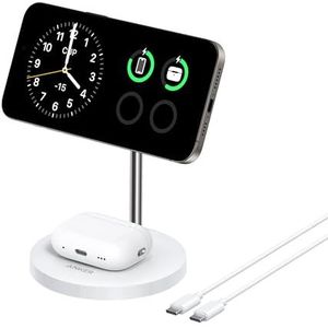 Anker - MagGo 2-in-1 Draadloos Oplaadstation - MagSafe - Qi2 - 15W
