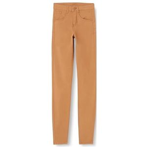 Cream Damesjeans Twill Skinny Shape Fit Midrise Waist Volledige Lengte Rits Damesbroek, Toasted kokosnoot, 24W