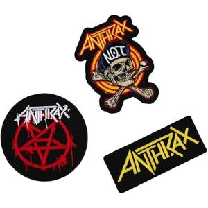 Grupo Erik Set Van 3 Patches - Anthrax/Iron On, Sew On, Band, Embroidery, Applique Voor Kleding En Rugzakken