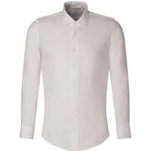 Seidensticker Zakelijk overhemd voor heren, extra slim fit, zacht, kent-kraag, lange mouwen, 100% linnen, wit, 42