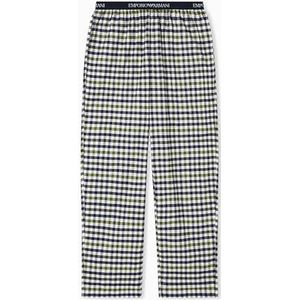 Emporio Armani Garen geverfd geweven broek pyjamabroek voor heren, Blauw, XL