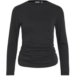 Vialeda Funnelneck L/S Top, zwart beauty, M