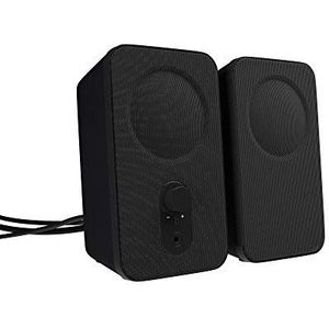 Amazon Basics Computerluidspreker, voor desktop of laptop, AC-voeding (EU-versie), 2 stuks, zwart