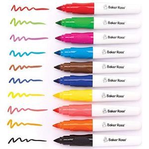 Baker Ross Chunky Easy Grip Kleurplaten voor kinderen (Pak van 10) Gekleurde Tip Markers Perfect voor peuters en kinderen kleuren, tekenen en markeren