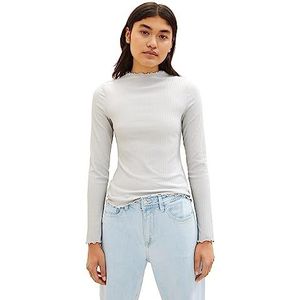 TOM TAILOR Denim Basic RIPP-shirt voor dames, 32253-basic lichtgrijs, XL